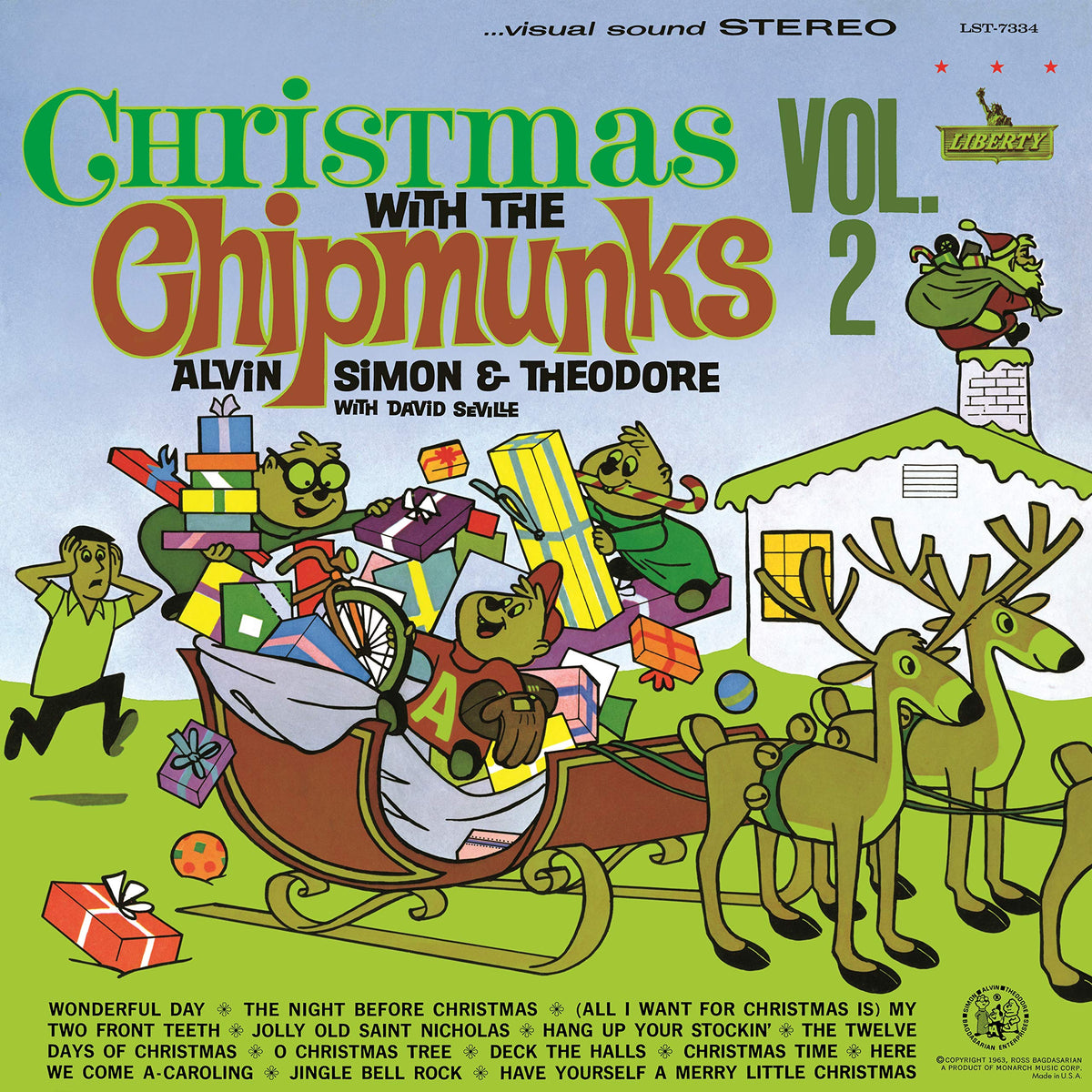 Alvin And The Chipmunks – Christmas With The Chipmunks Vol.2 (White Vinyl) vinyl record cover