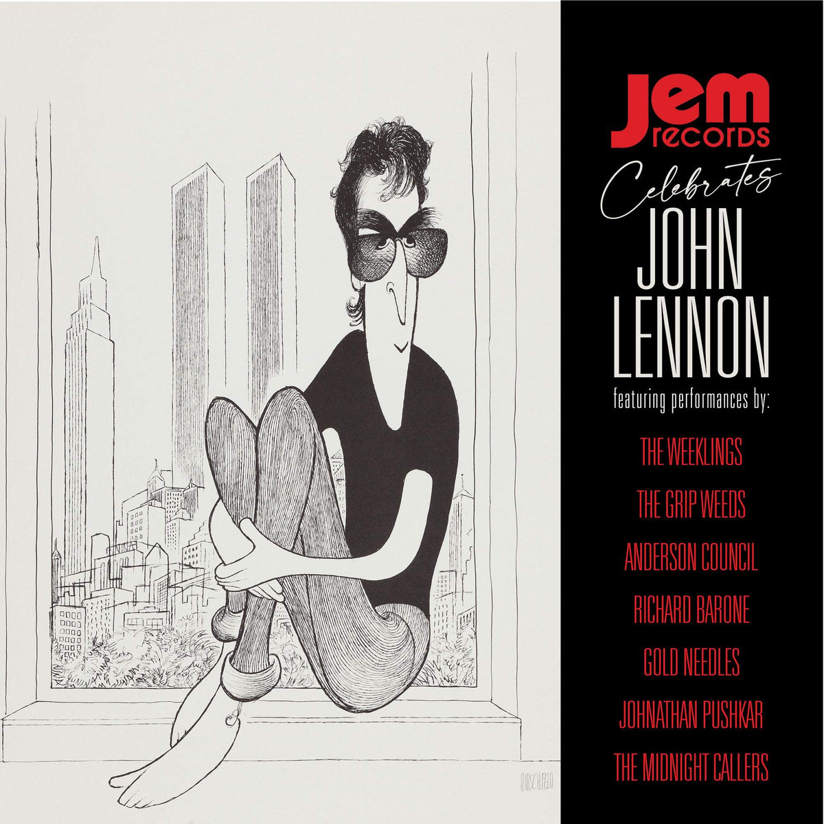 Various Artists – JEM Records Celebrates John Lennon vinyl record cover