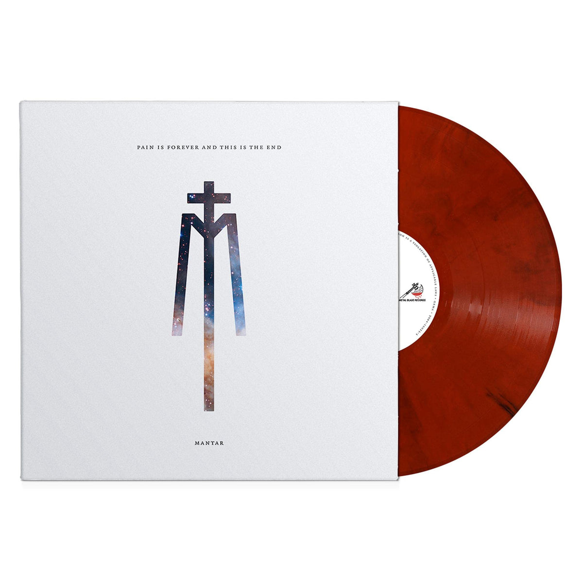 Mantar – Pain Is Forever & This Is The End (Maroon Red Marbled Vinyl) (Coloured Vinyl) vinyl record cover
