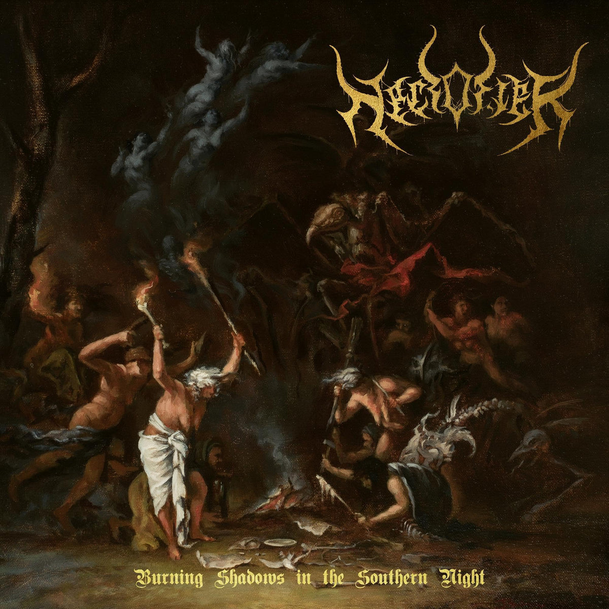 Necrofier – Burning Shadows in the Southern Night vinyl record cover