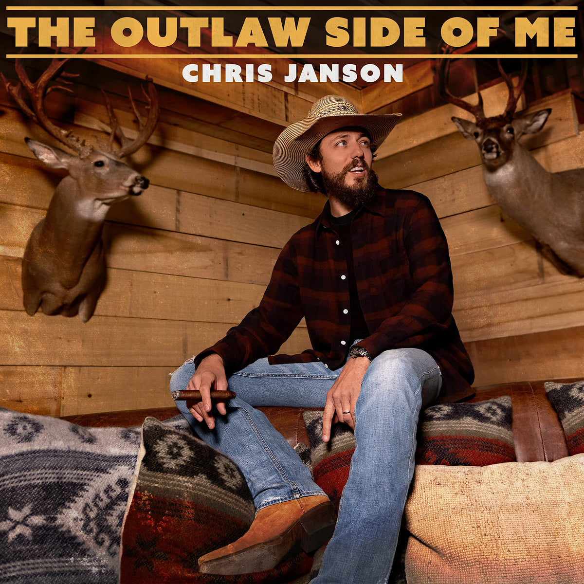 Chris Janson – Outlaw Side Of Me (Neon Orange Vinyl) vinyl record cover