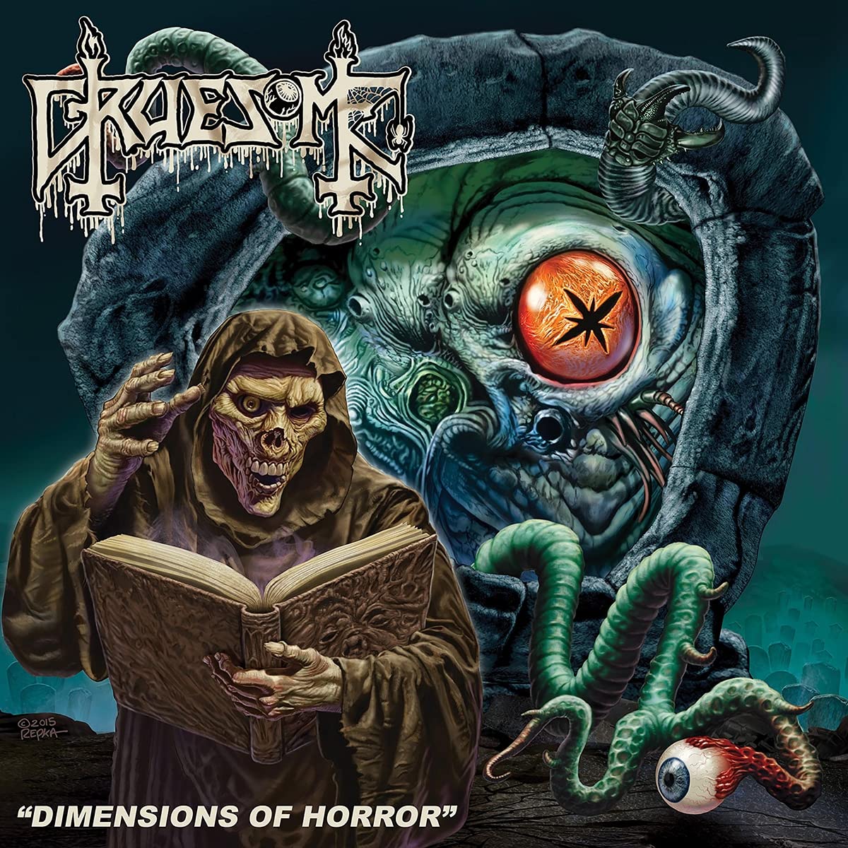 Gruesome – Dimensions of Horror vinyl record cover
