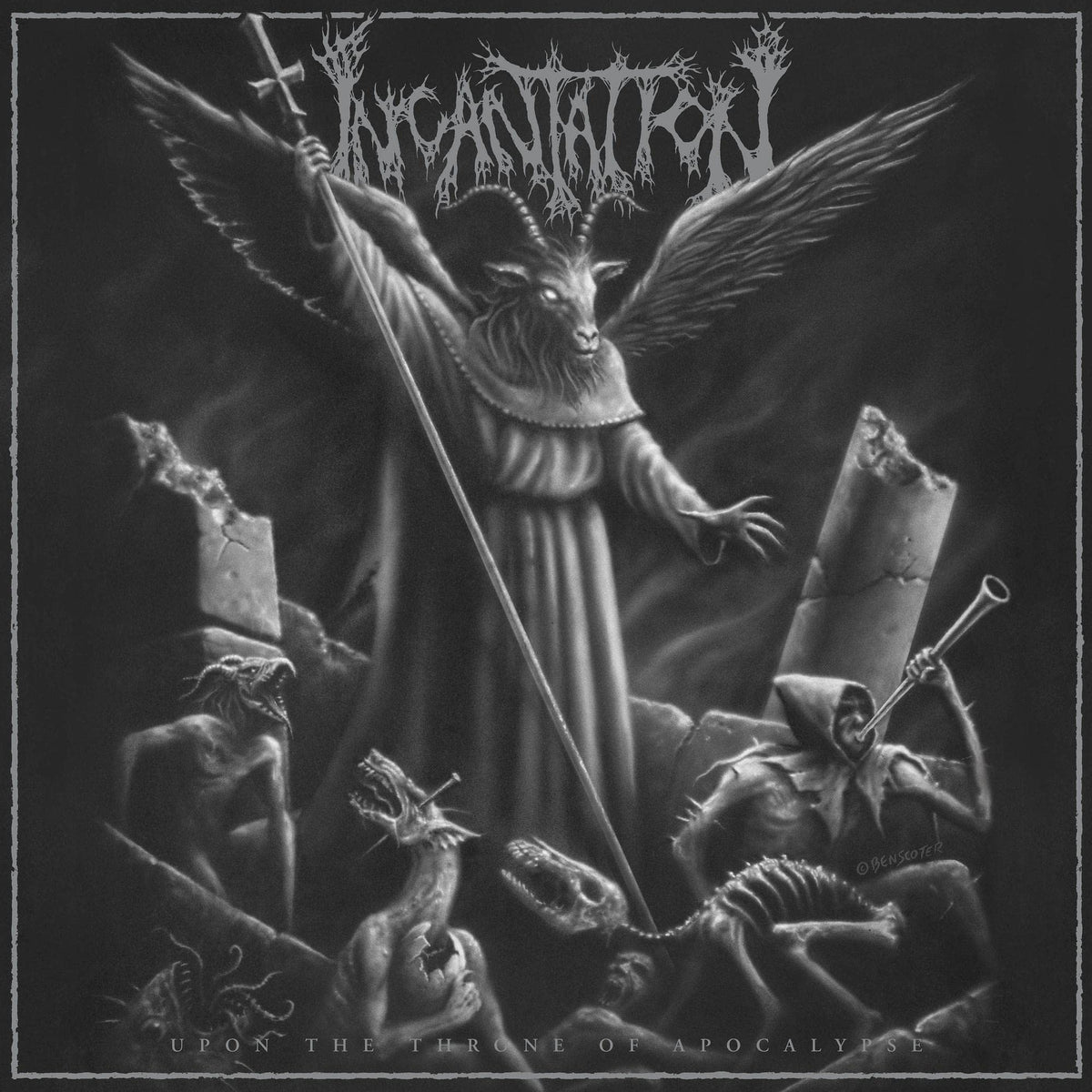 Incantation – Upon the Throne of Apocalypse vinyl record cover