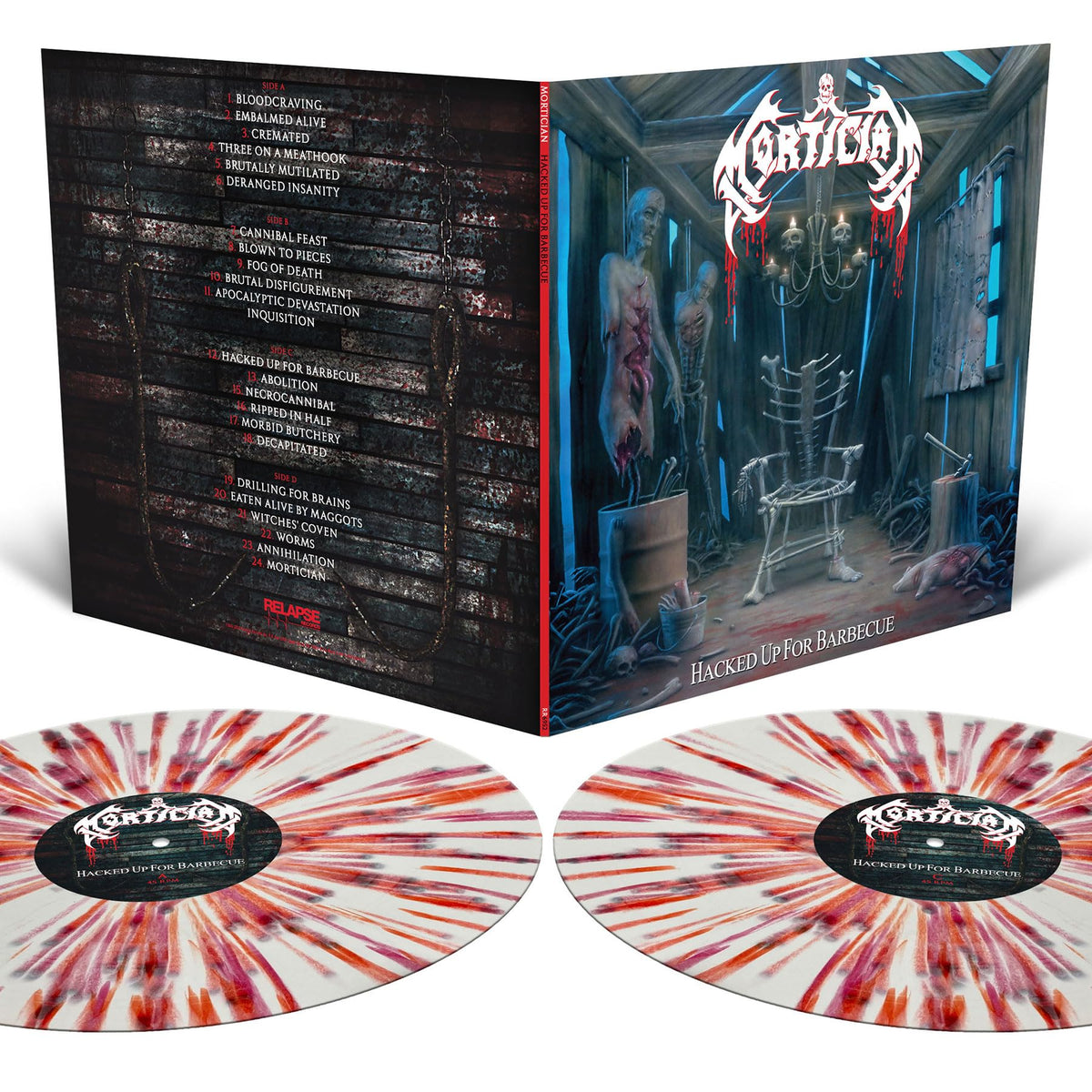 Mortician – Hacked Up For Barbecue (2LP) by Mortician vinyl record cover