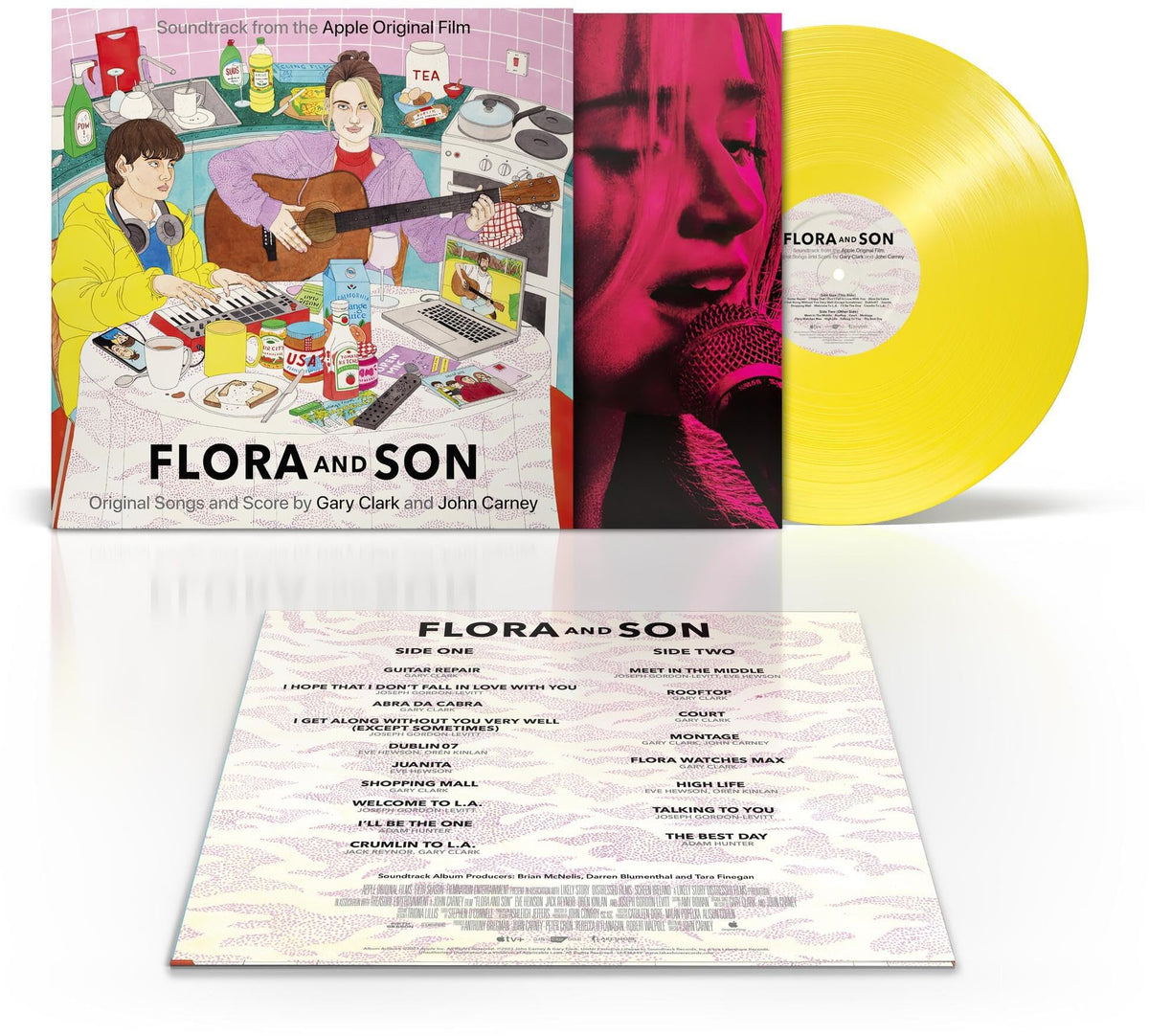 Gary Clark And John Carney – Flora And Son (Soundtrack For The Original Apple Film) (Ltd Ed. Yellow Vinyl) (LP) by Gary Clark And John Carney vinyl record cover