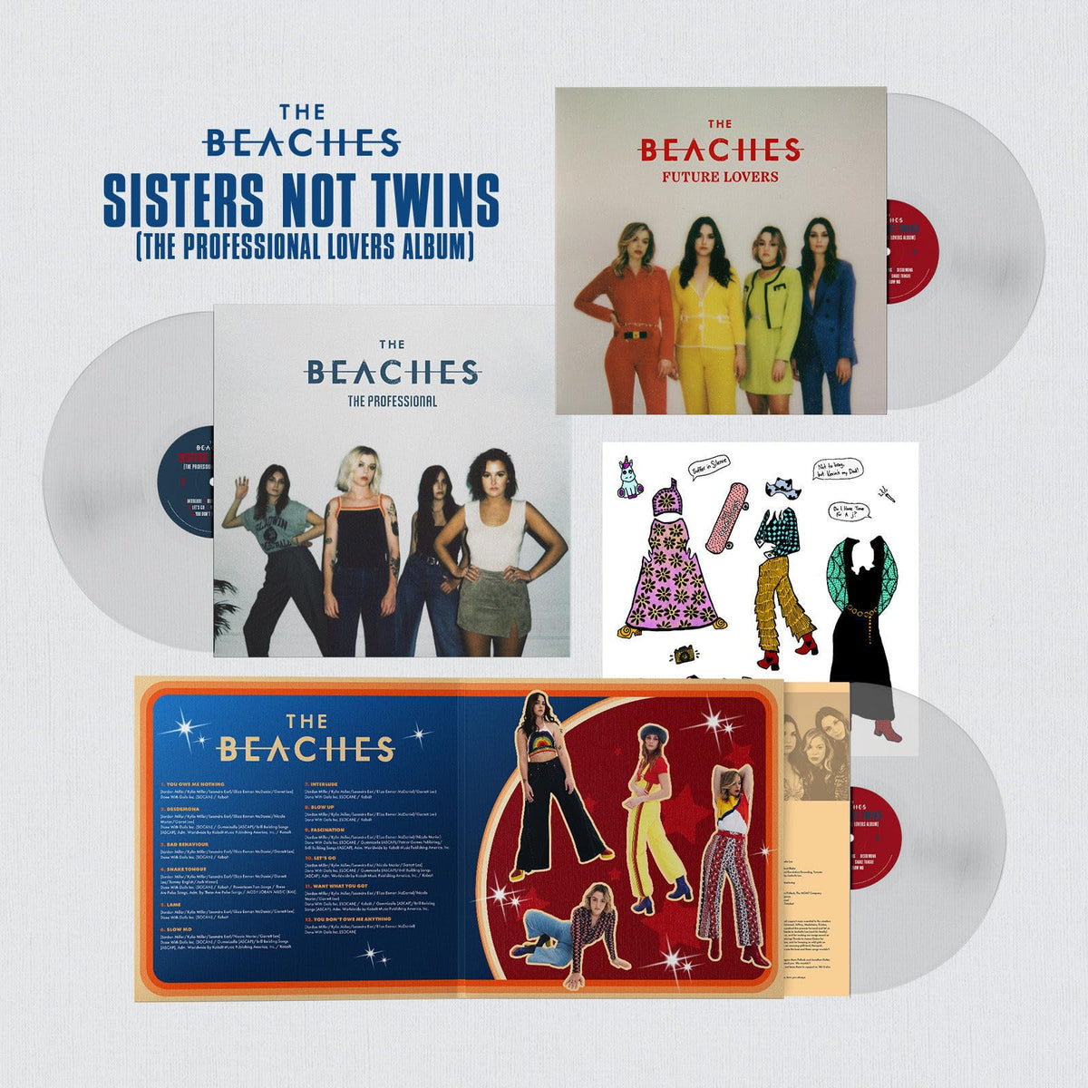 The Beaches – SISTERS NOT TWINS(LP) by BEACHES,THE vinyl record cover