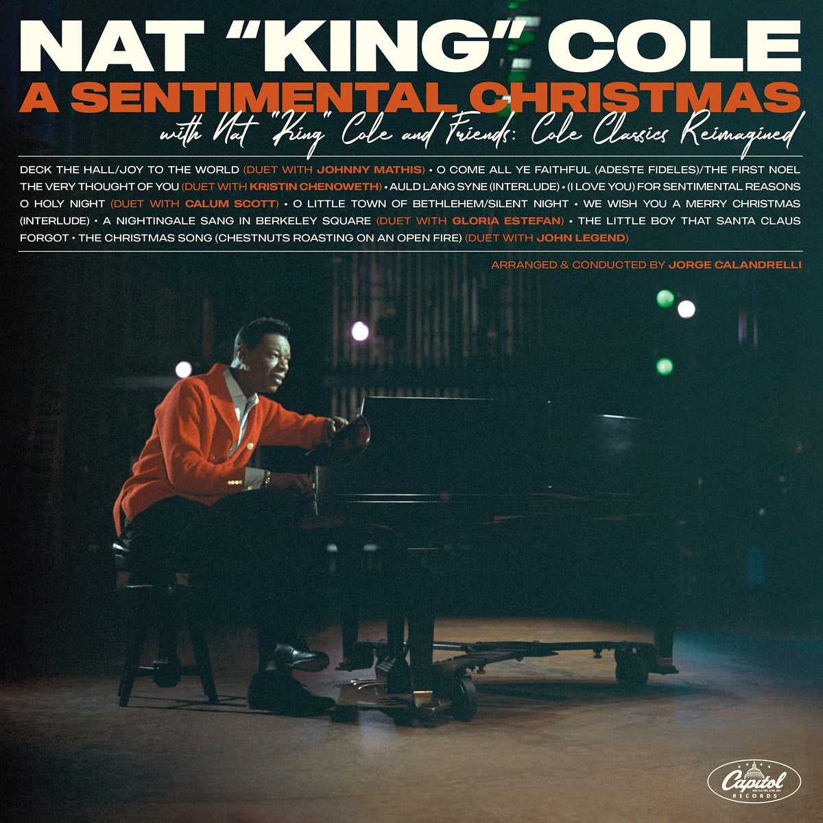 Nat King Cole – A Sentimental Christmas With Nat King Cole and Friends vinyl record cover
