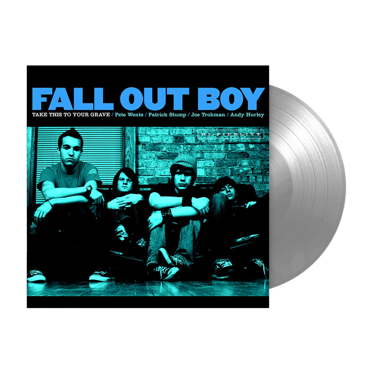 Fall Out Boy – TAKE THIS TO YOUR GRAVE (FBR 25TH ANNIVERSARY SILVER VINYL) by FALL OUT BOY vinyl record cover