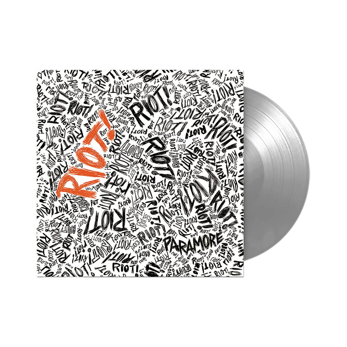 Paramore – RIOT! (FBR 25TH ANNIVERSARY SILVER VINYL) by PARAMORE (Deluxe) vinyl record cover