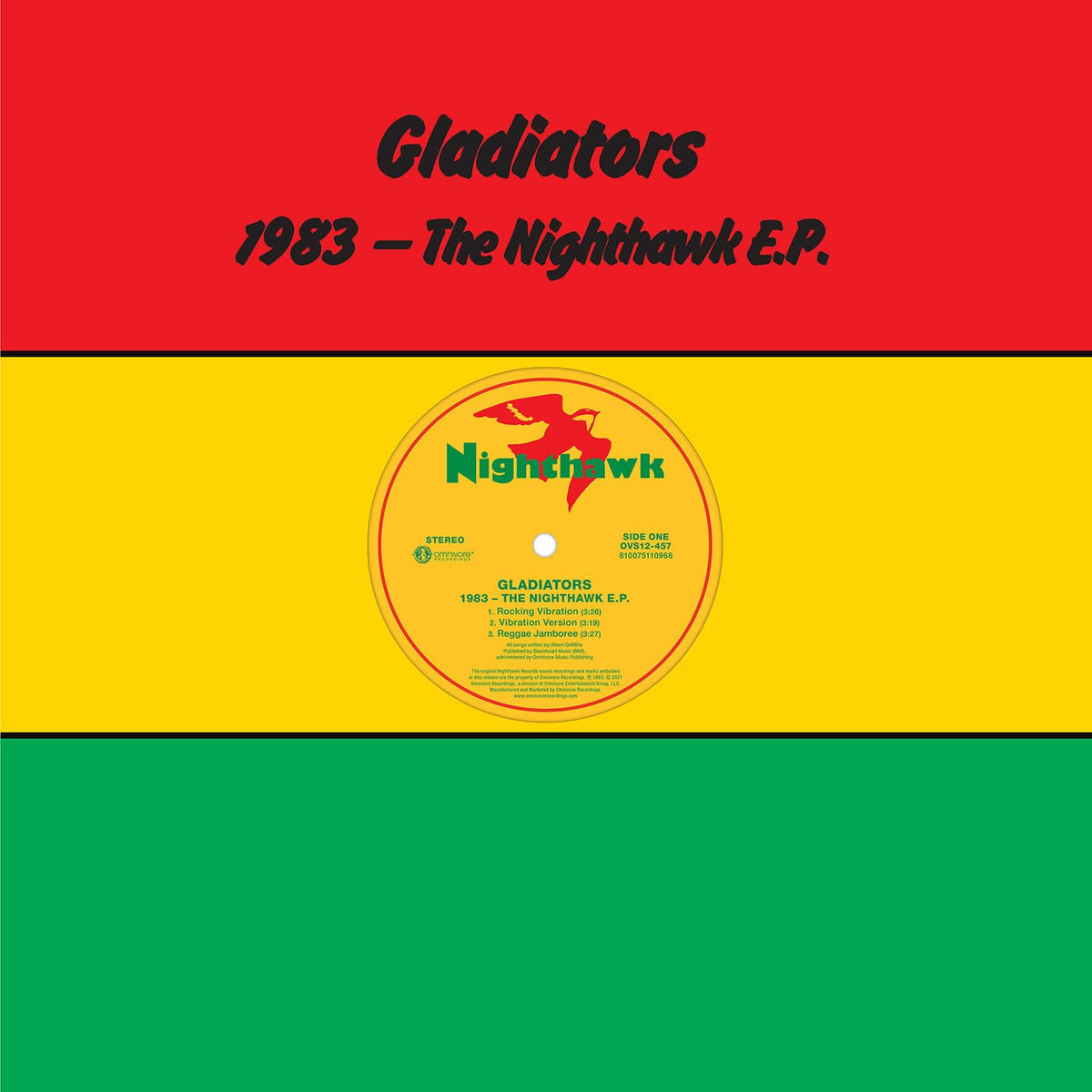Gladiators – 1983 - The Nighthawk E.P. by Gladiators vinyl record cover