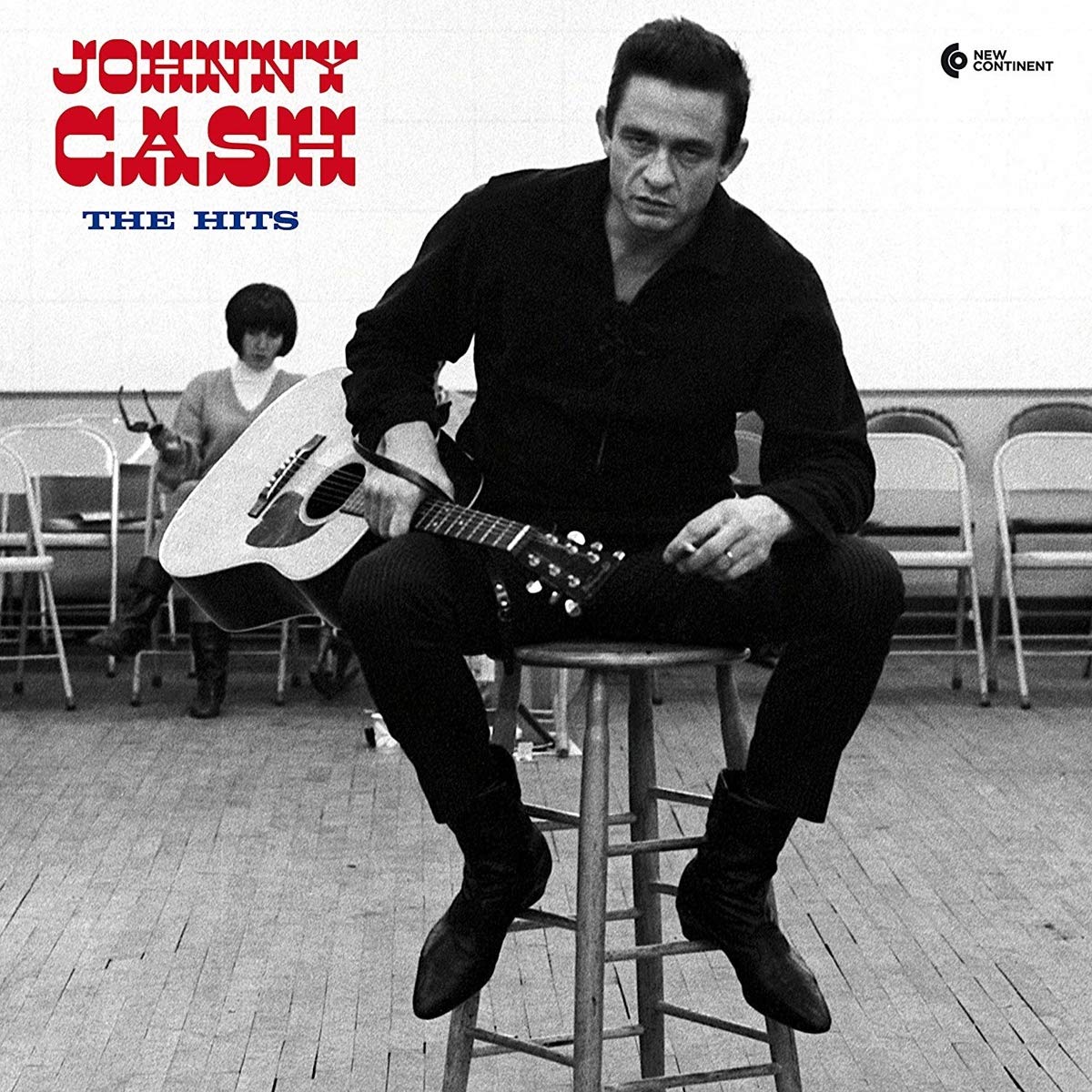 Johnny Cash – The Hits (Feat. I Walk The Line & Folsomo Prison Blues & More) vinyl record cover