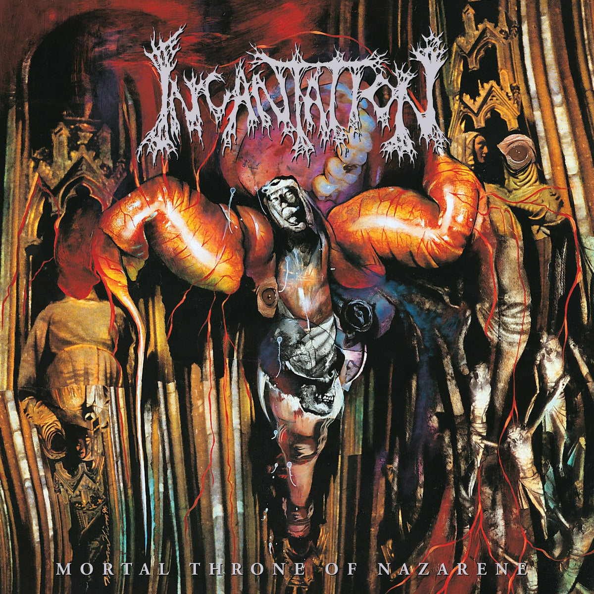 Incantation – Mortal Throne Of Nazarene (Rei vinyl record cover