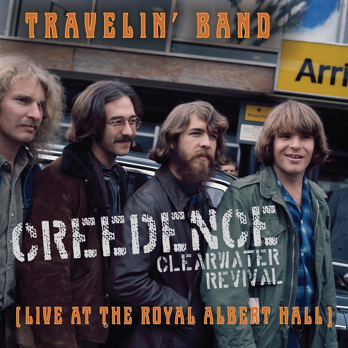 Creedence Clearwater Revival – TRAVELIN BAND(7inch/LIVE A by CREEDENCE CLEARWATER REVIVAL vinyl record cover