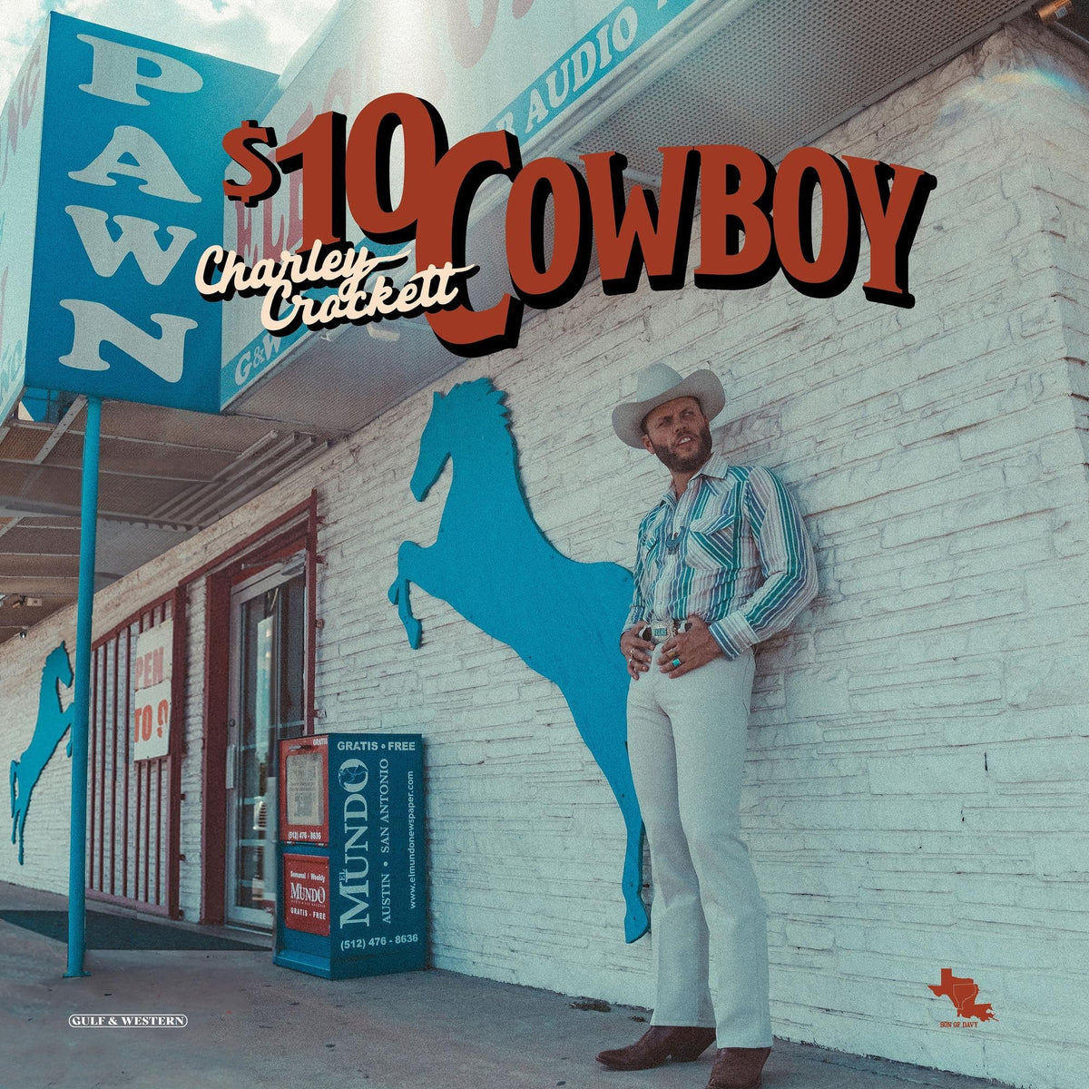 Charley Crockett – $10 Cowboy vinyl record cover