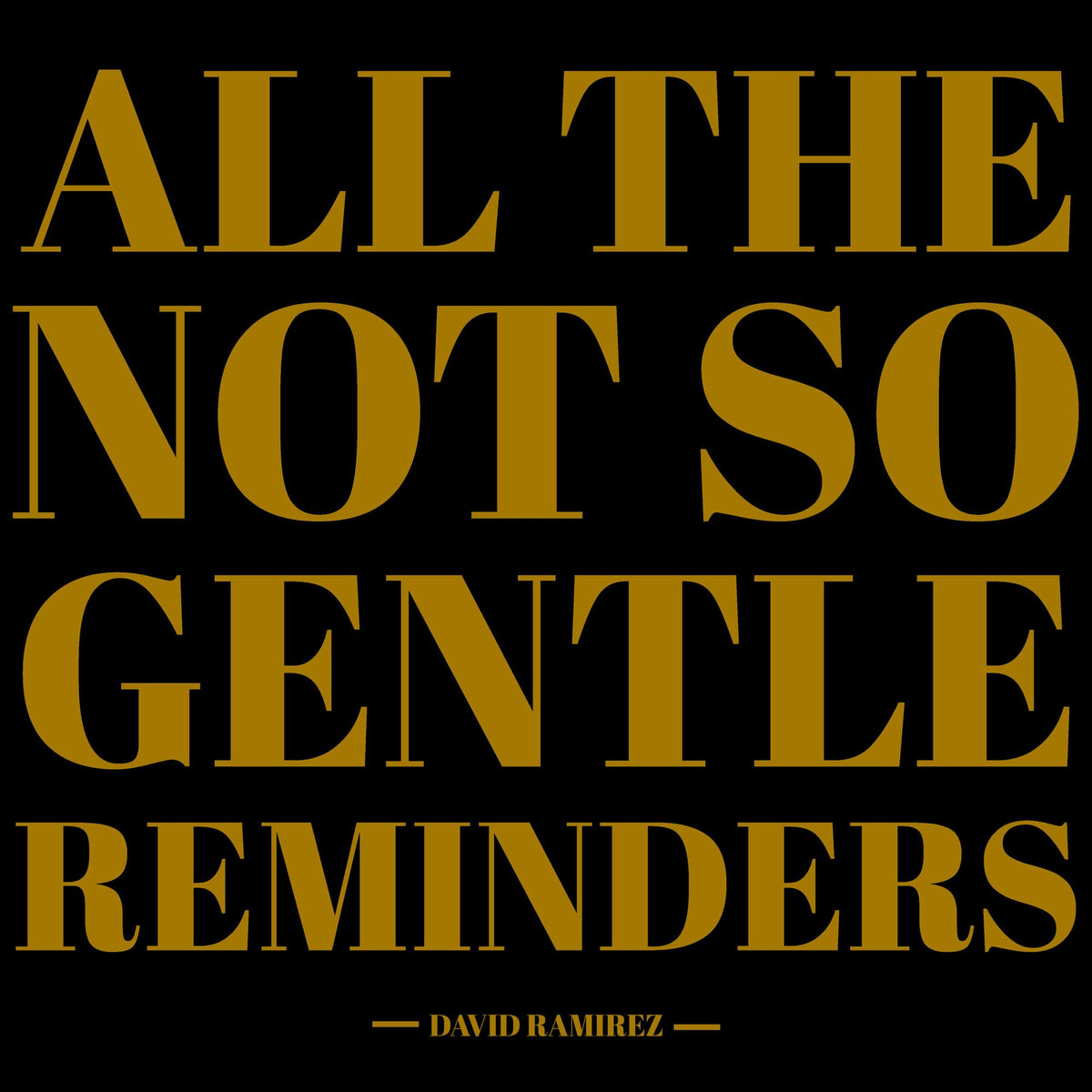 David Ramirez – All the Not So Gentle Reminders vinyl record cover