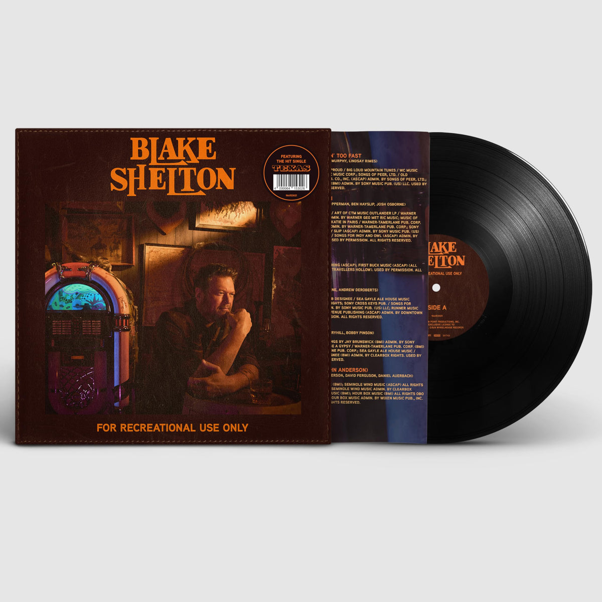 Blake Shelton – For Recreational Use Only vinyl record cover