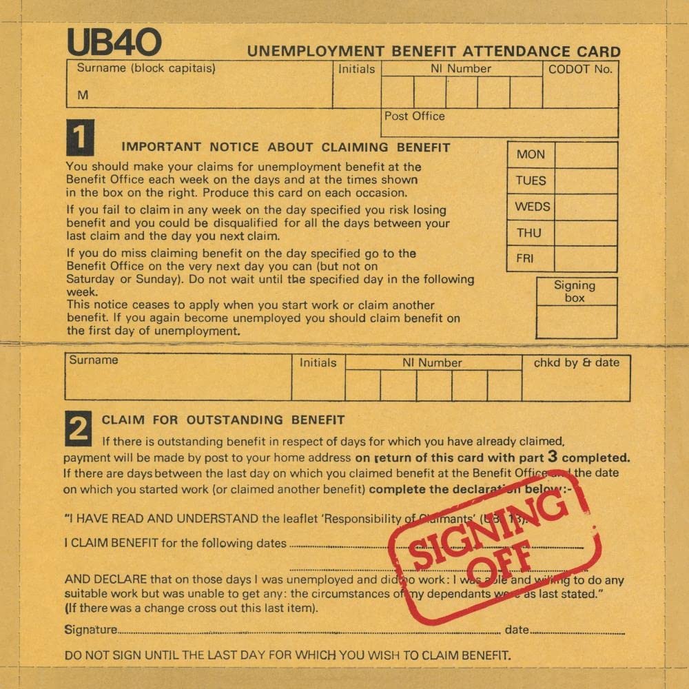 Ub40 – Signing Off vinyl record cover