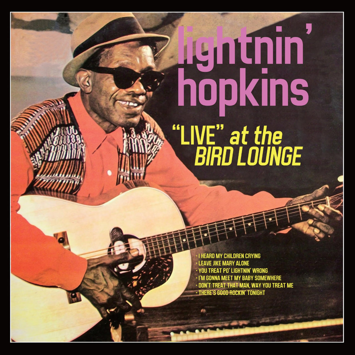Lightnin' Hopkins – Live At The Bird Lounge (Clear Red Vinyl) vinyl record cover
