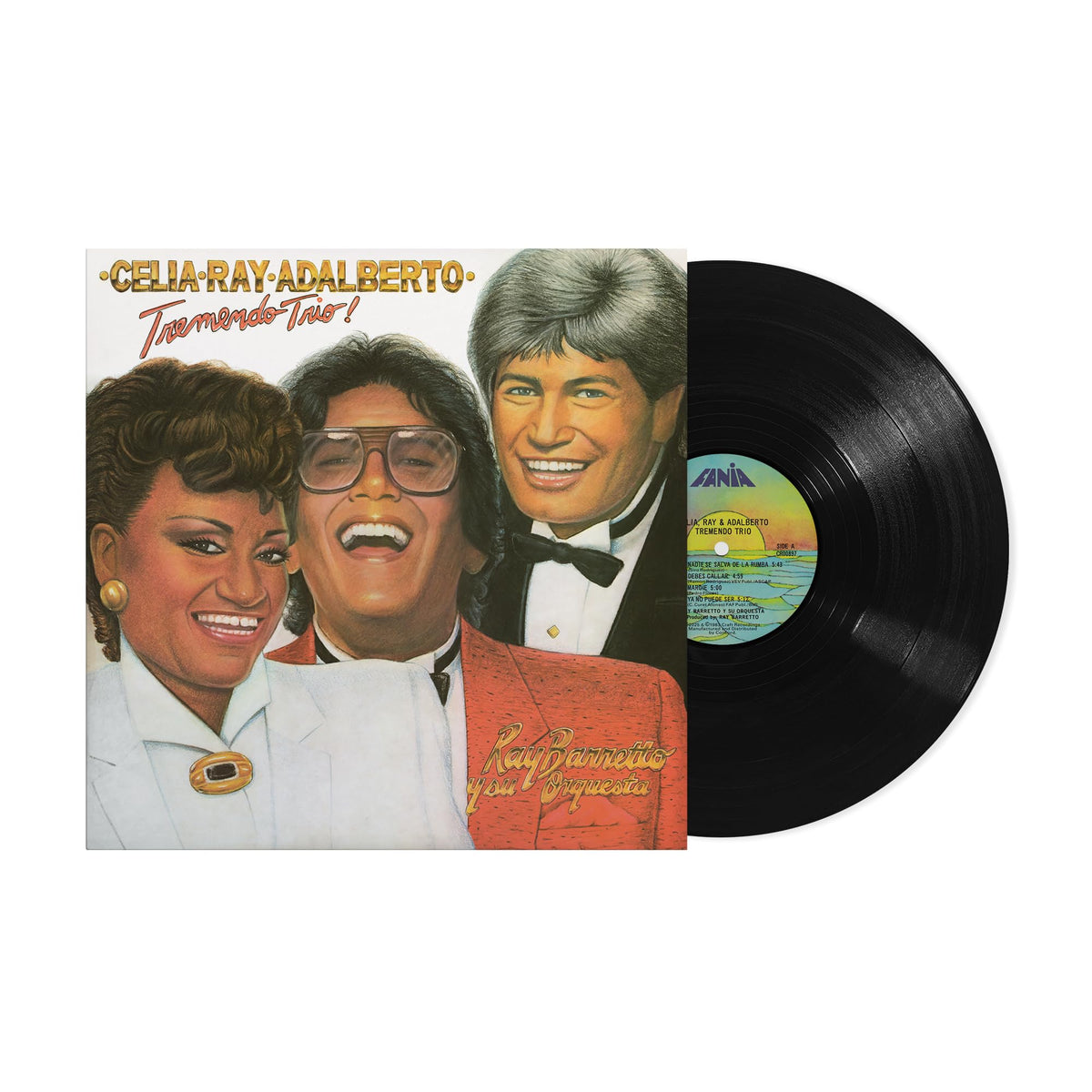 Celia Cruz/Ray Barretto/Adalberto Santiago – TREMENDO TRIO (BLACK VINYL)(LP) by CELIA CRUZ/RAY BARRETTO/ADALBERTO SANTIAGO vinyl record cover