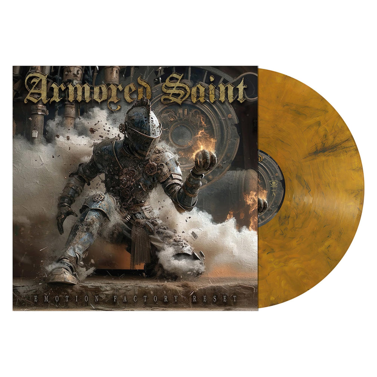 Armored Saint – Emotion Factory Reset (Amber Marbled Vinyl) (LP) by Armored Saint vinyl record cover