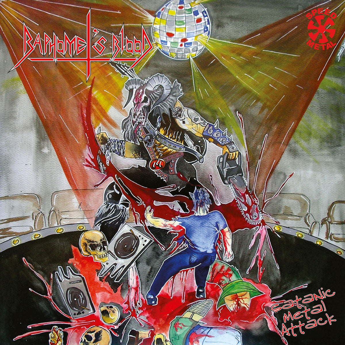 Baphomet's Blood – Satanic Metal Attack vinyl record cover