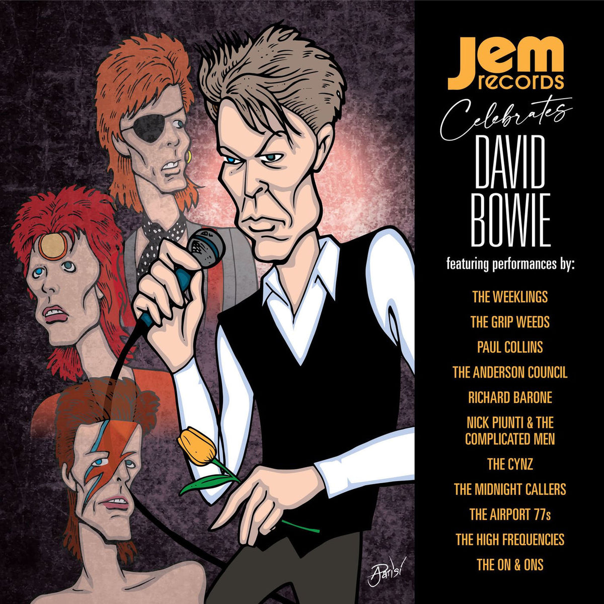 Various Artists – JEM Records Celebrates David Bowie vinyl record cover