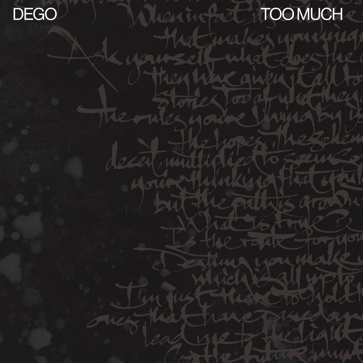 DEGO – Too Much vinyl record cover