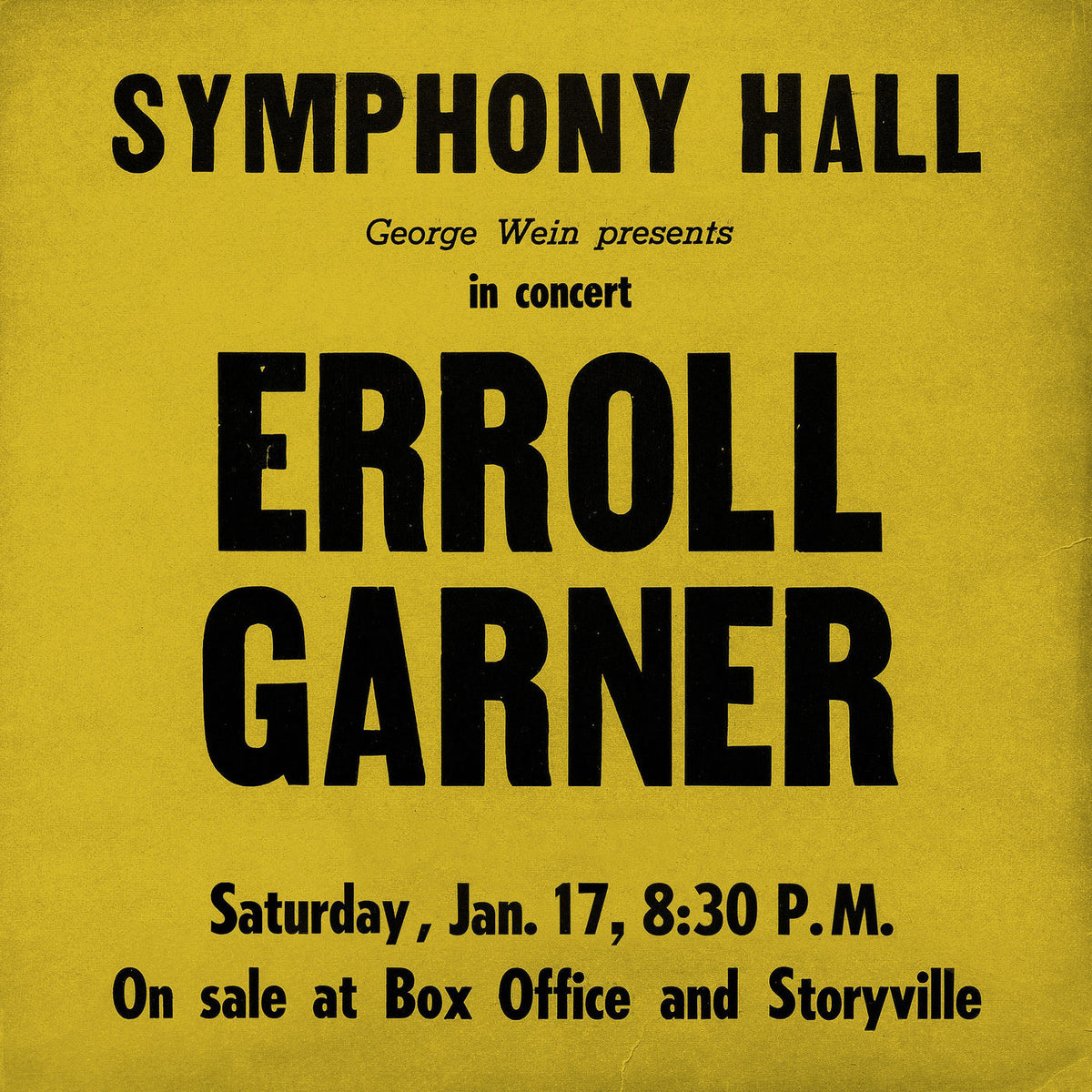 Erroll Garner – Symphony Hall Concert vinyl record cover