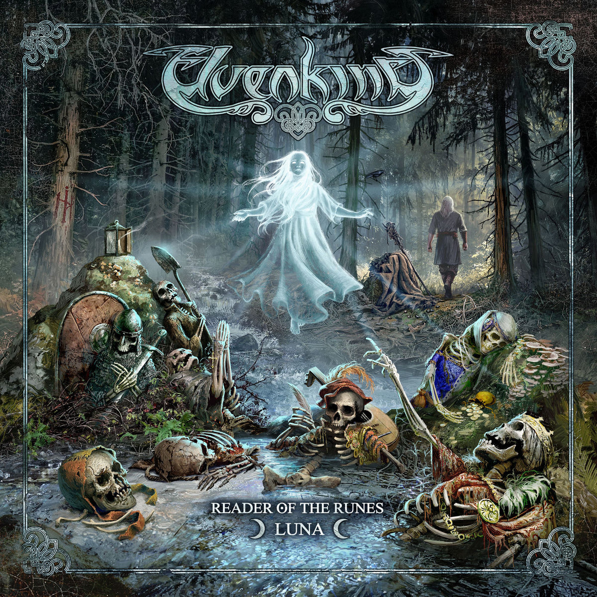 Elvenking – Reader Of The Runes - Luna (RED/GREEN SPLATTER VINYL) vinyl record cover