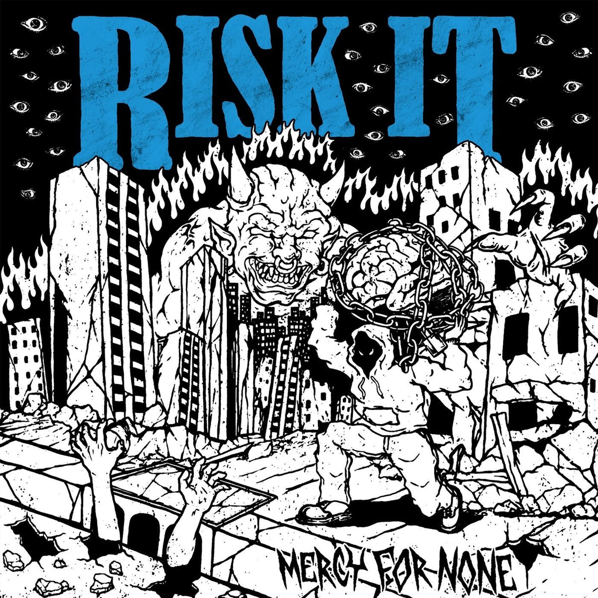 Risk It – Mercy For None (Clear/Blue/Red/White Splatter Vinyl) vinyl record cover