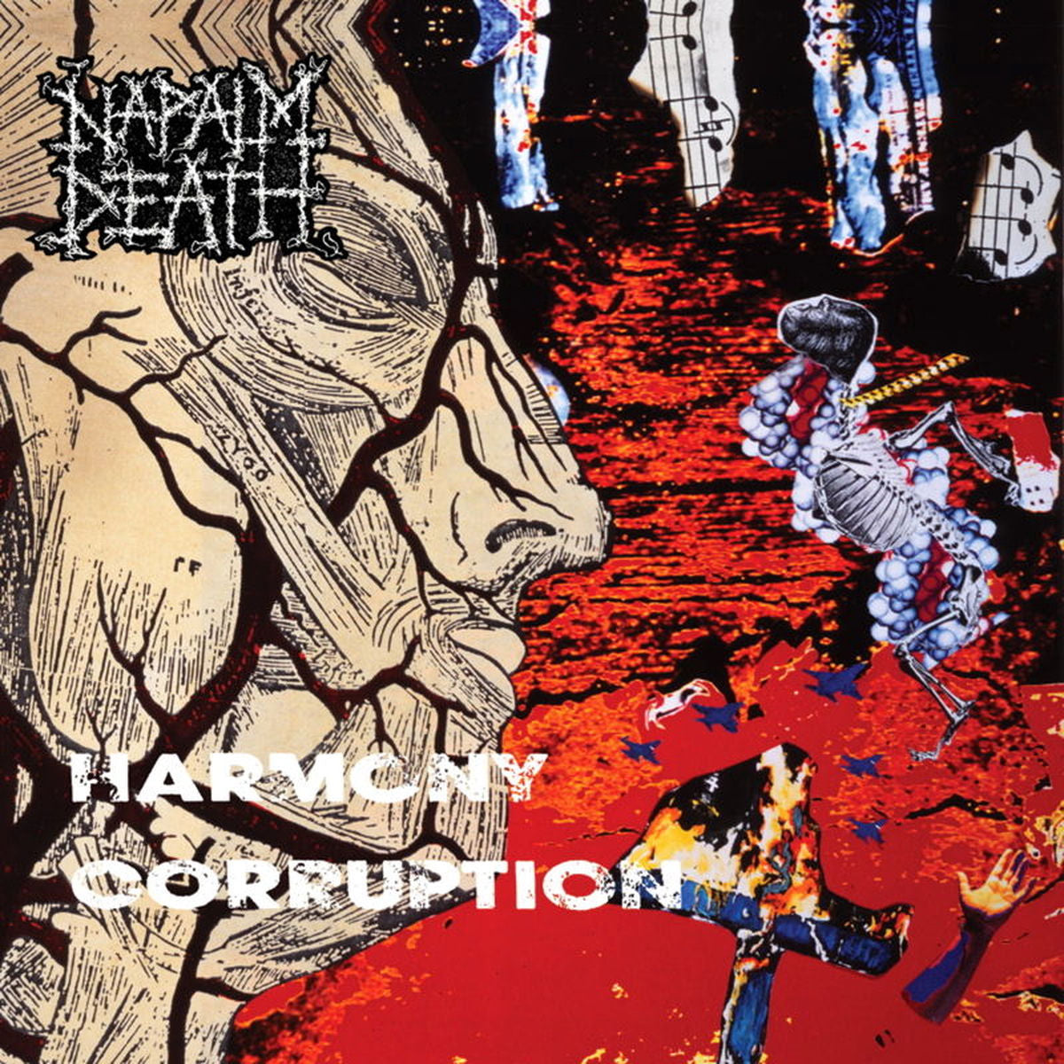 Napalm Death – Harmony Corruption (White Vinyl) (Phd Exclusive) vinyl record cover