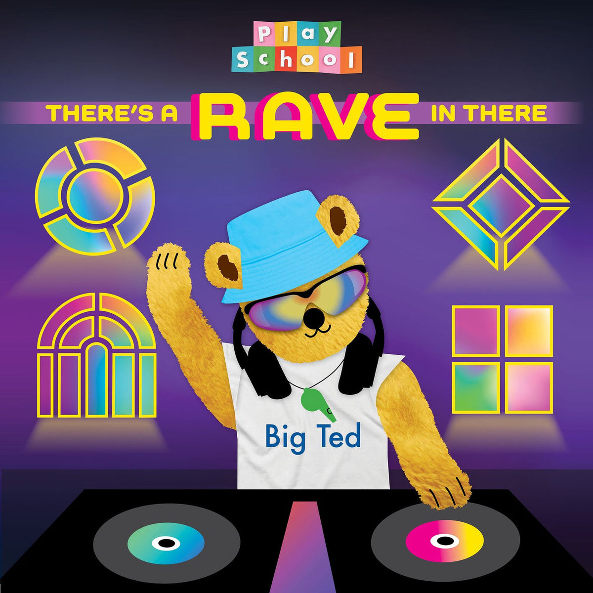 Play School – There's A Rave In There (Play School 60Th Anniversary Special Limited Edition Volvelle Wheel Yellow Vinyl) vinyl record cover