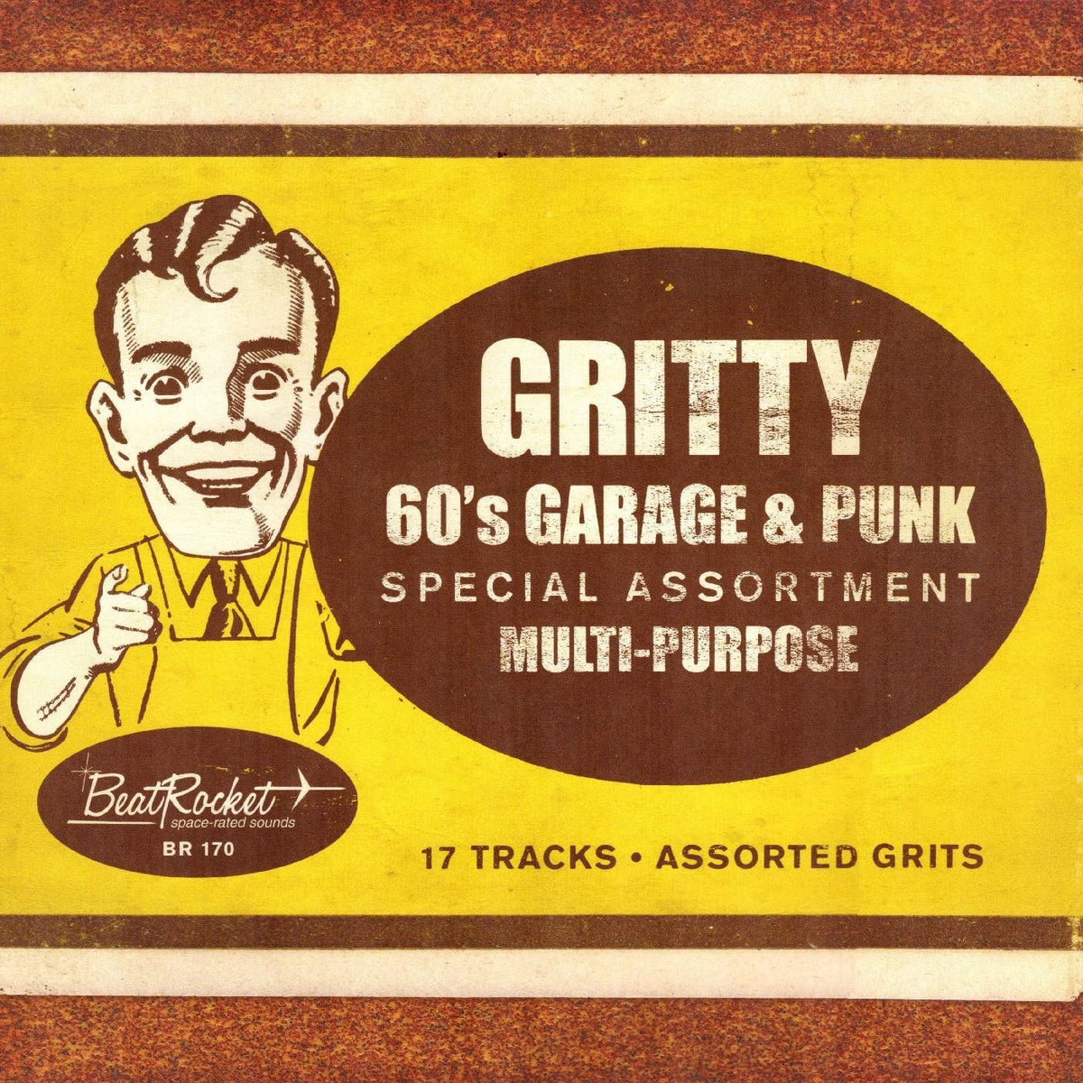 Various Artists – Gritty '60S Garage & Punk (GOLD VINYL) vinyl record cover