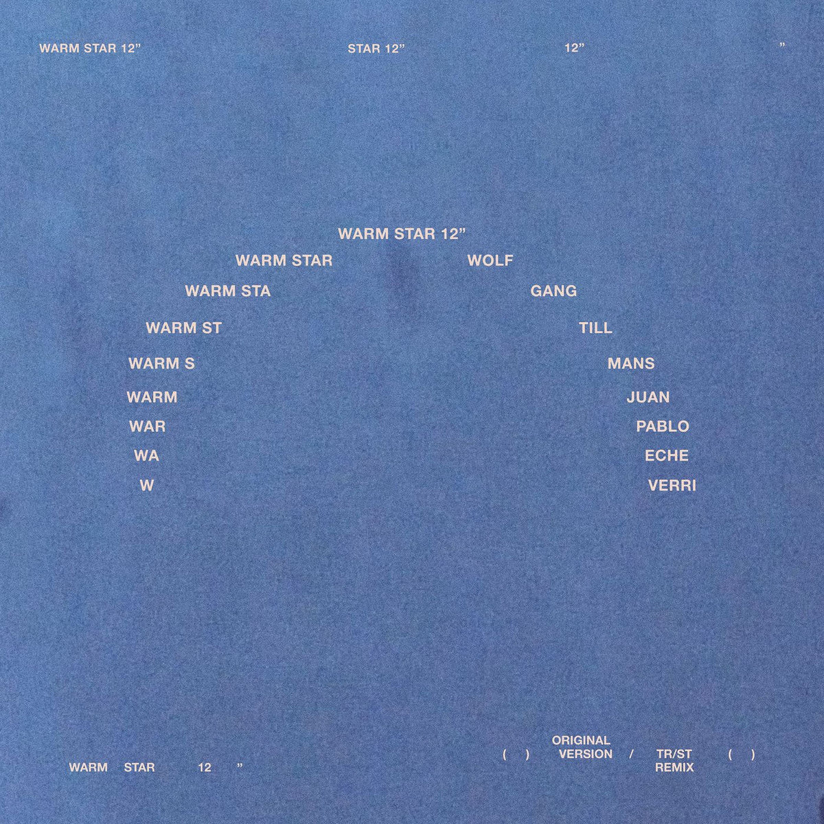 Wolfgang Tillmans – Warm Star vinyl cover