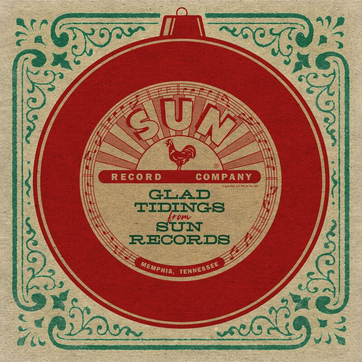 Various Artists – Glad Tidings From Sun Records (Red Vinyl) vinyl record cover