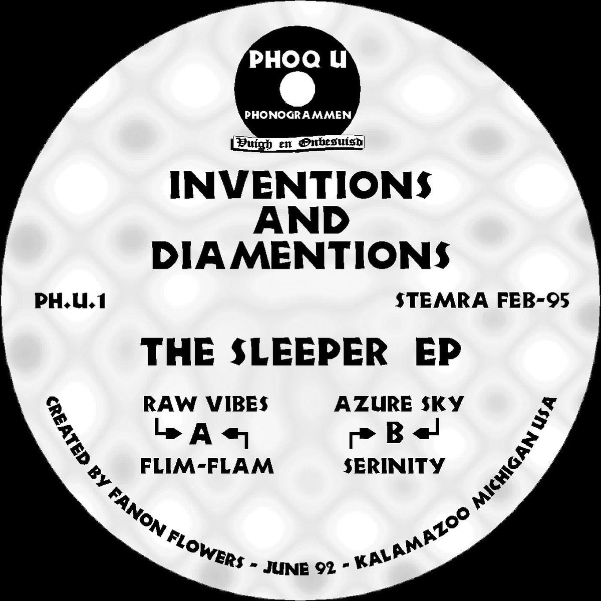 Inventions and Diamentions – The Sleeper EP vinyl record cover