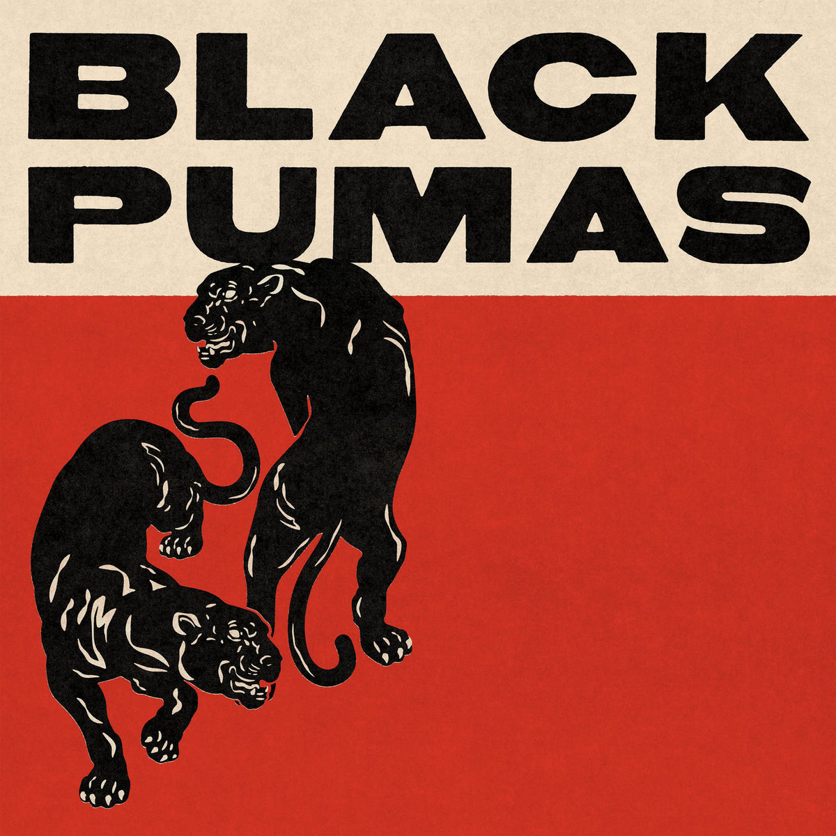 Black Pumas – Black Pumas (Deluxe Edition) (Gold/Red/Black Marble Vinyl) vinyl record cover