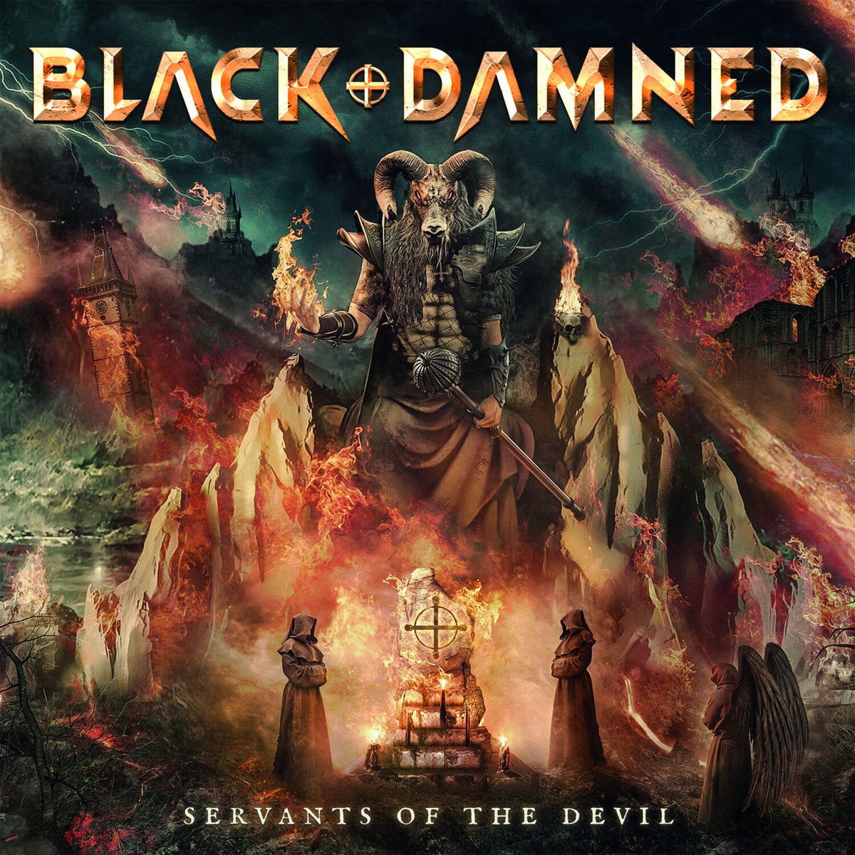 Black & Damned – Servants of the Devil vinyl record cover