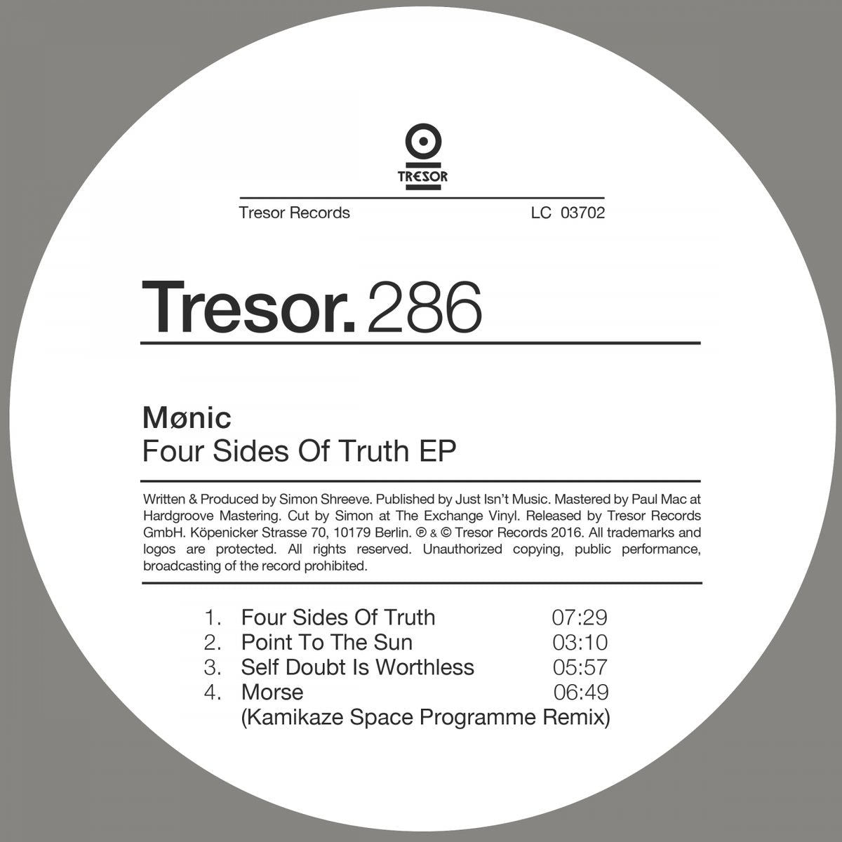 Mønic – Four Sides of Truth EP vinyl cover