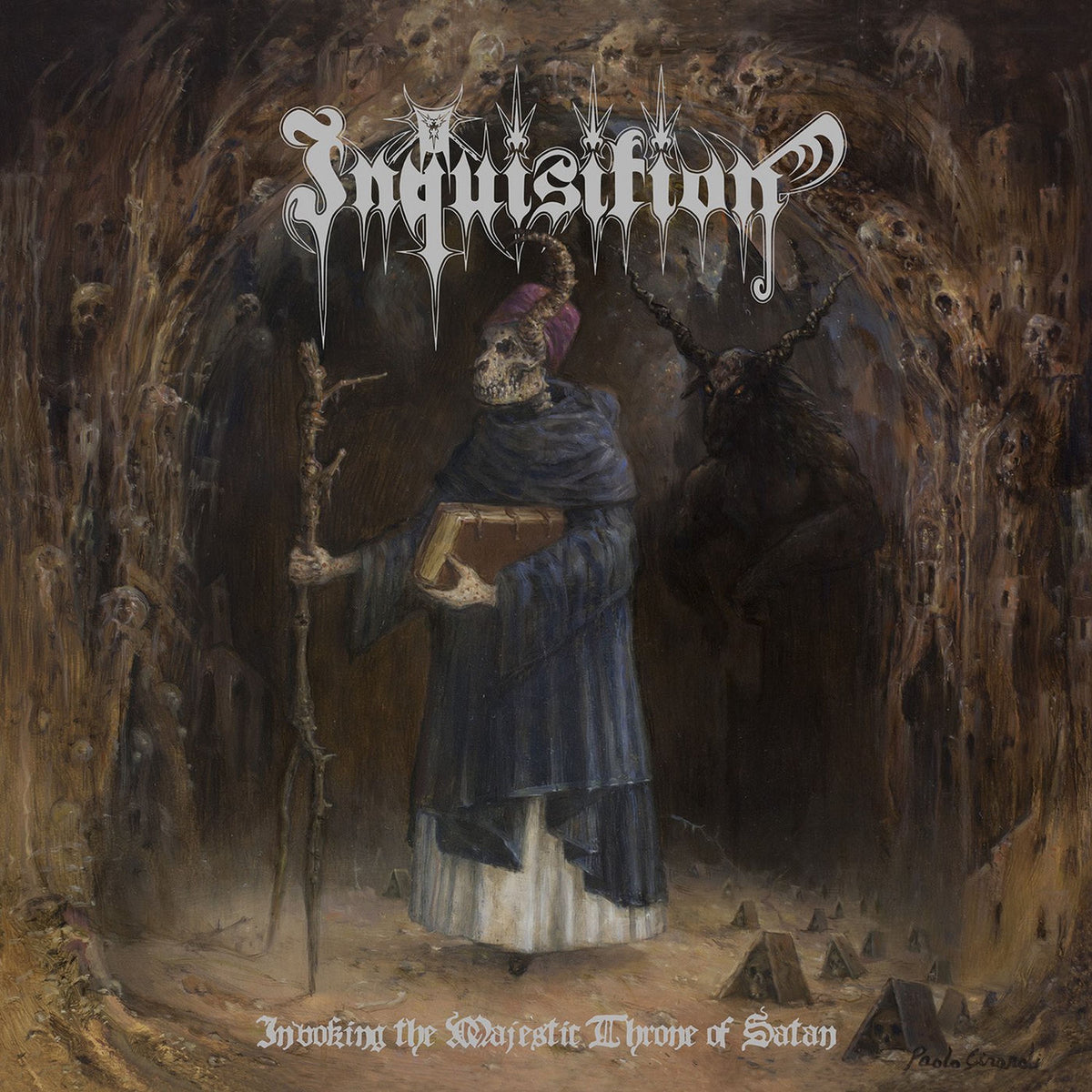 Inquisiton – Invoking The Majestic Throne Of Satan (GOLD VINYL) vinyl record cover