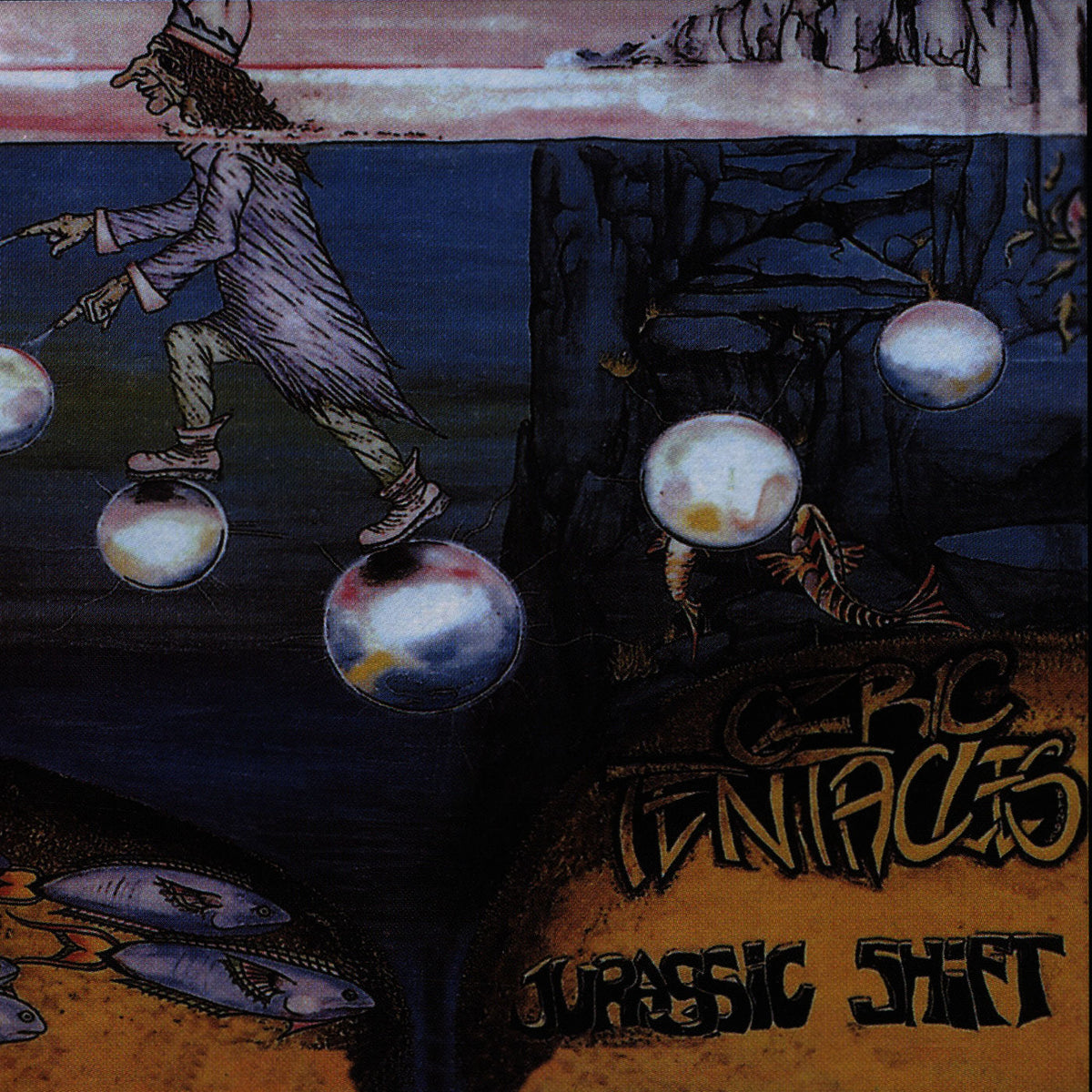 Ozric Tentacles – Jurassic Shift vinyl record cover