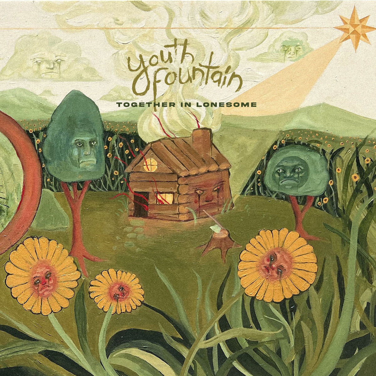 Youth Fountain – Together In Lonesome (Wamp Green/Bone/Yellow Tri-Stripe Vinyl) (I vinyl record cover
