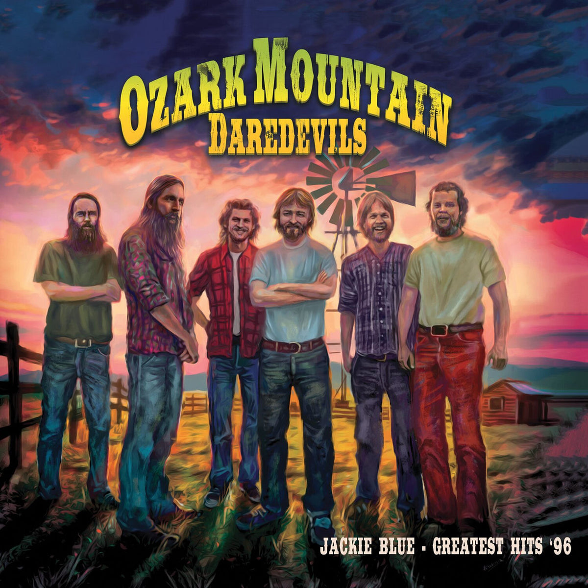 Ozark Mountain Daredevils – Jackie Blue - Greatest Hits '96 (RED MARBLE) vinyl record cover
