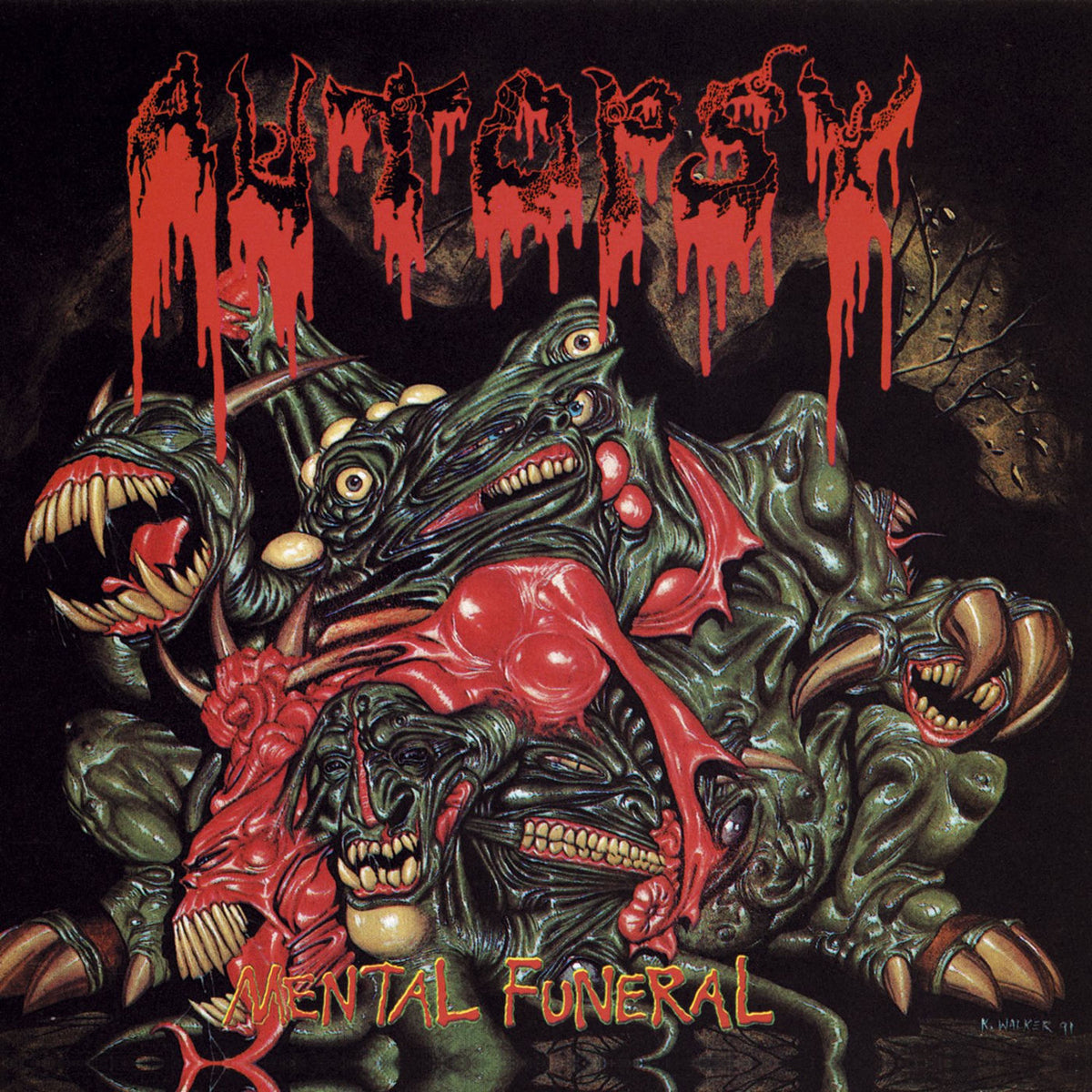Autopsy – Mental Funeral (Clear Vinyl) (Phd Exclusive) (Coloured Vinyl) vinyl record cover