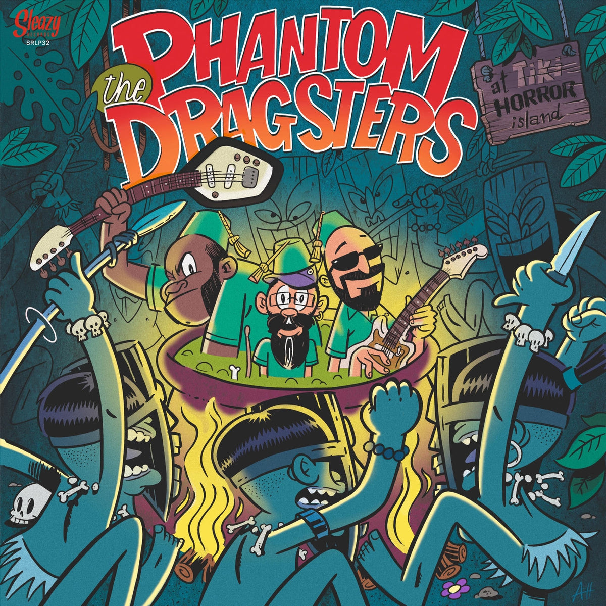 Phantom Dragsters – At Tiki Horror Island vinyl record cover