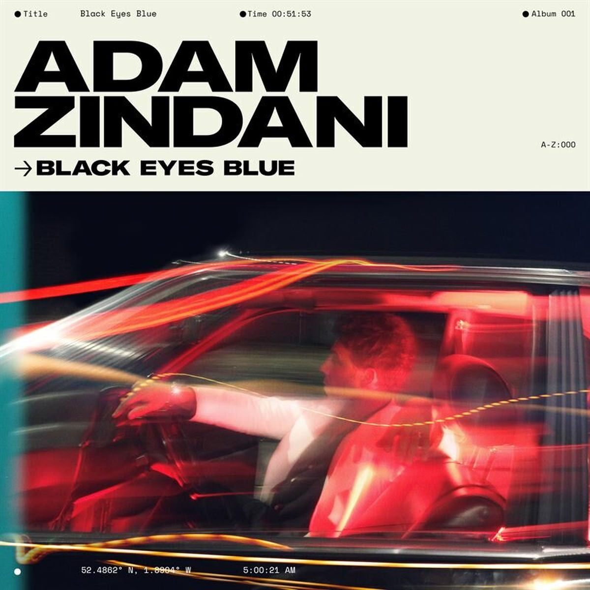 Adam Zindani – Black Eyes Blue vinyl record cover