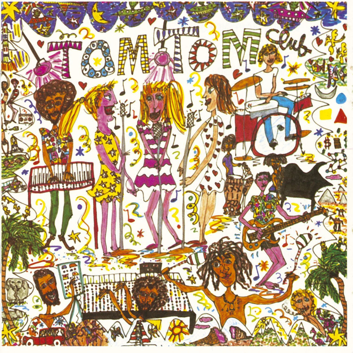 Tom Tom Club – Tom Tom Club (Limited 45Th Anniversary Clear With Green, Pink & White Splatter Vinyl) vinyl record cover