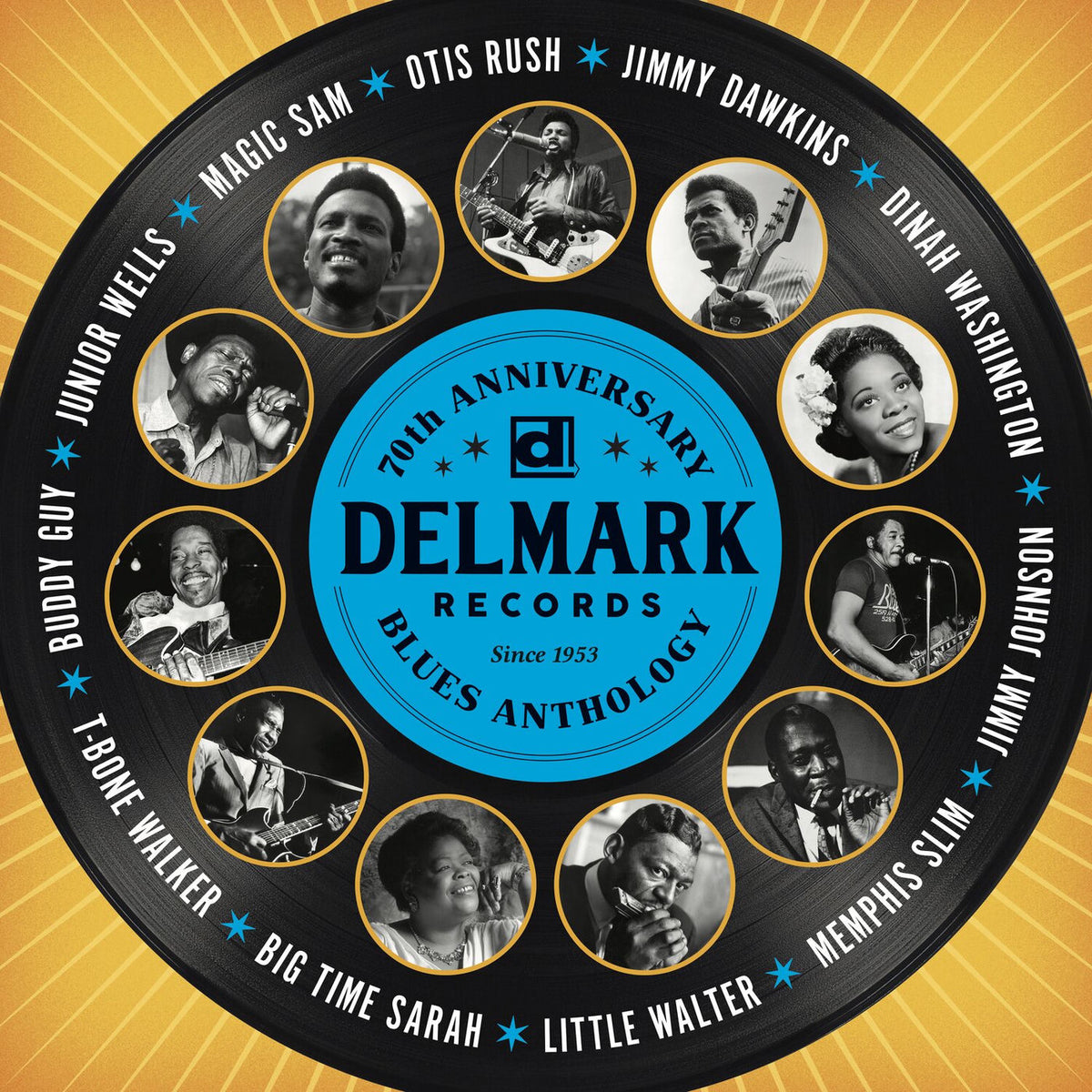 Various Artists – 70Th Anniversary Blues Anthology (FEATS. JUNIOR WELLS, MAGIC SAM, OTIS RUSH, JIMMY DAWKINS AND MORE!) vinyl record cover