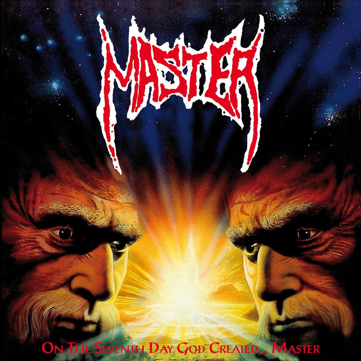 Master – On The Seventh Day God Created? (GREEN/BLACK SPLATTER) vinyl record cover