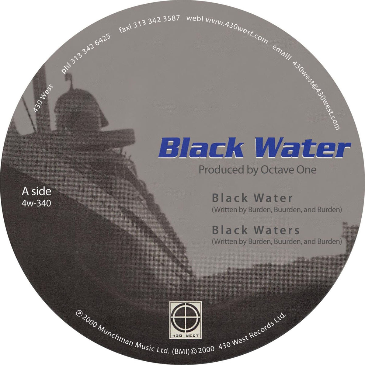 Octave One – Black Water (Clear Vinyl) vinyl record cover